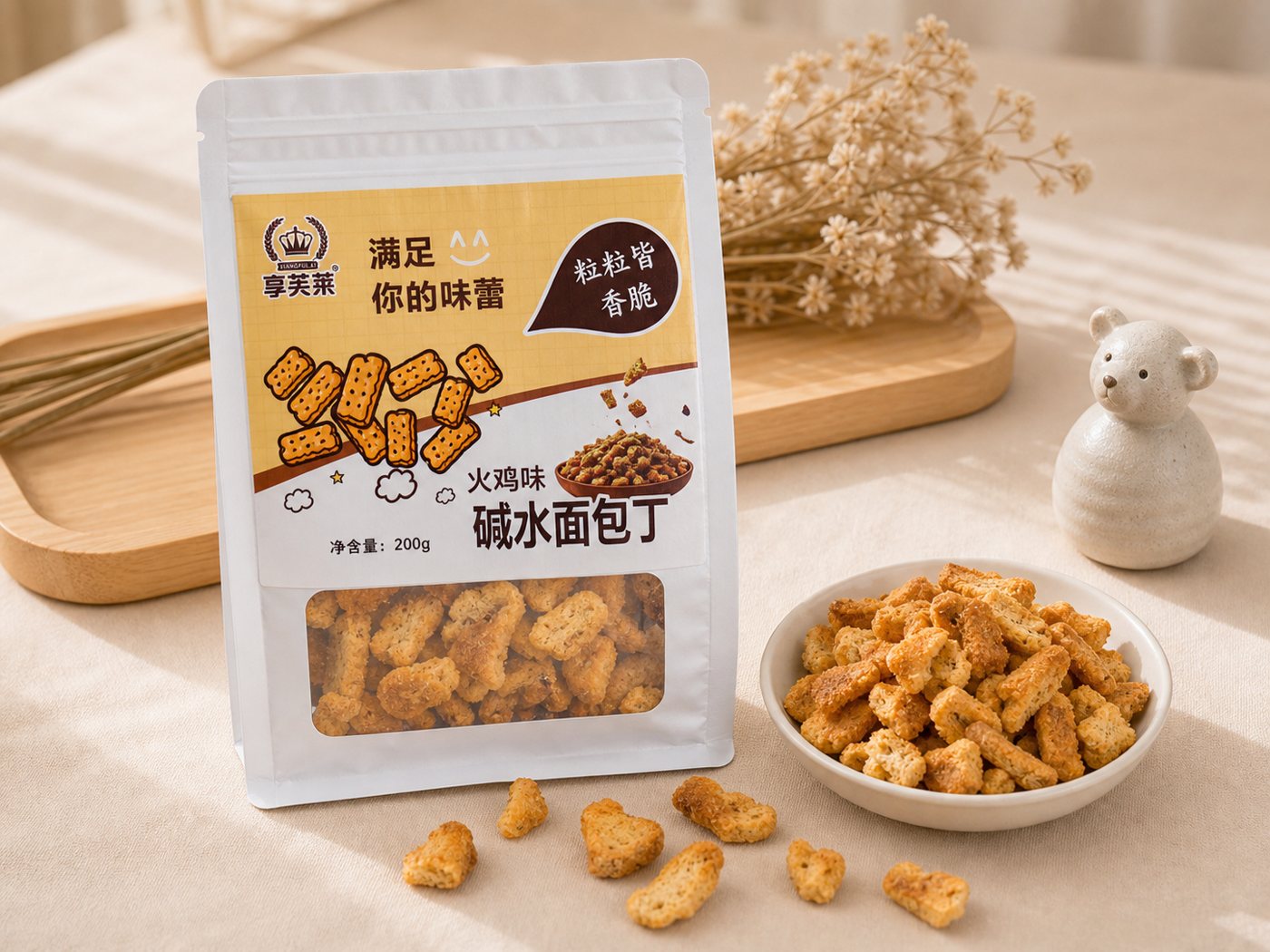 火鸡味碱水面包丁